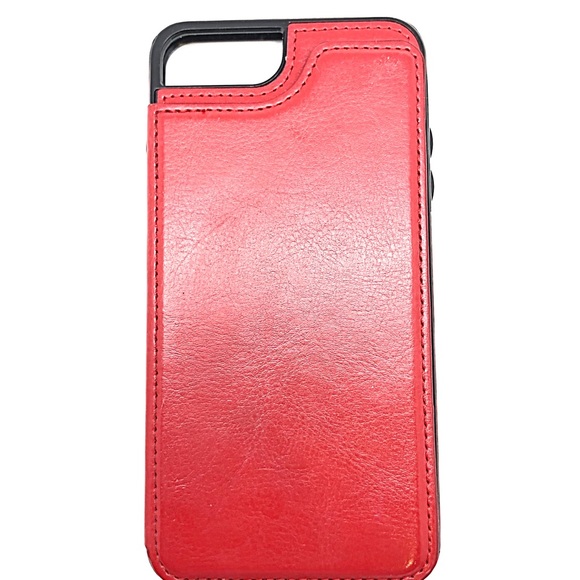 Red Leather IPhone Wallet & Card Holder, Magnetic Clasp & ZAGG Screen Protector - Picture 5 of 10